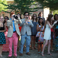 Incoming students await the start of Opening Convocation